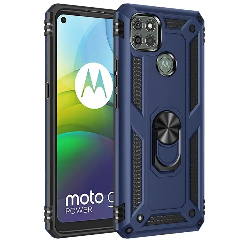 Rugged Armor TPU Bumper Ring Stand Fundas Cover for Motorola MotoG9 Moto G9 Power G9power 6.8 Case Shockproof Shell Housing