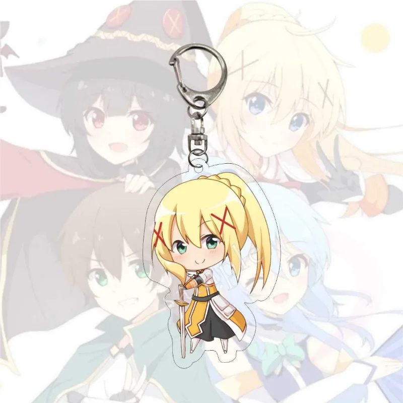 Satoshi Kazuma Aqua Hifumi Darkness Peripheral Animation Keychain Two Dimensional Customizable Charming Popular Acrylic Pendant