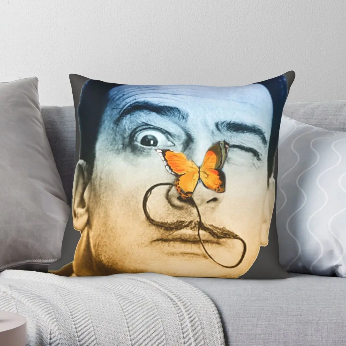 Salvador Dali Butterfly Man Pillowcase Polyester Linen Velvet Creative Zip Decor Pillow Case Room Cushion Cover 45x45