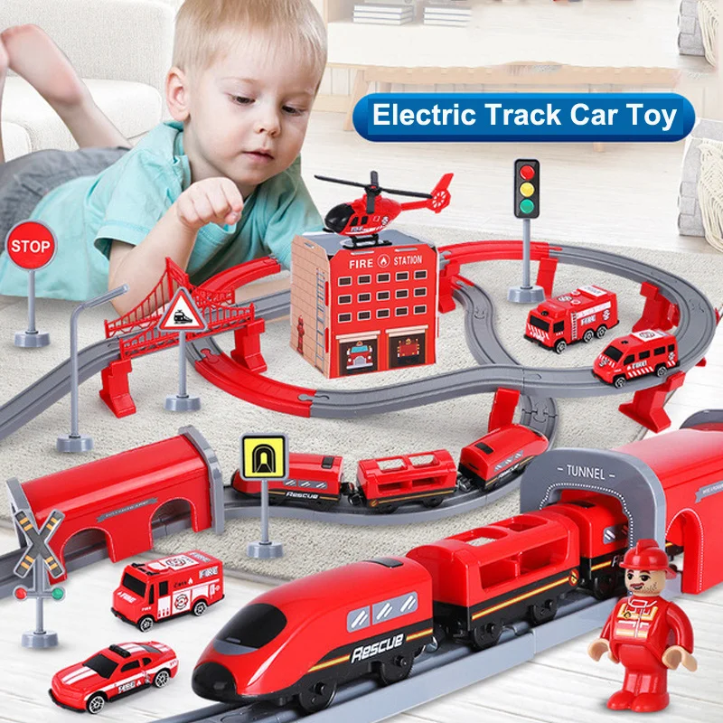 

Magnetic Train Track Set Assemble Racing Tracks With Electric Train Toys Fit For Brand Wood Tracks Railway Toys For Kids