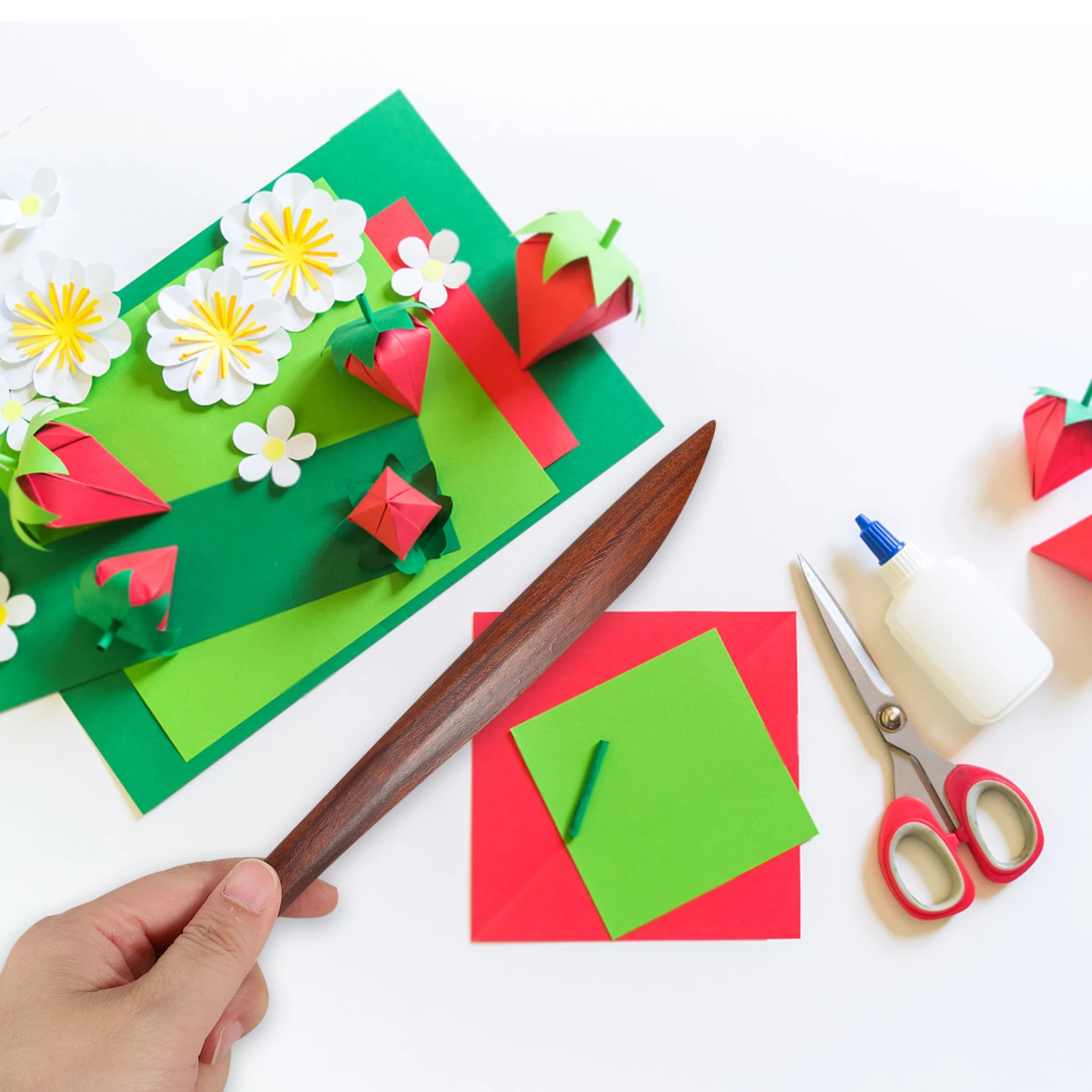 قاطع الورق من خشب الصندل الأحمر على الطراز الصيني فتاحة مغلف للخط ورق الأرز DIY مستلزمات مكتبية فنية