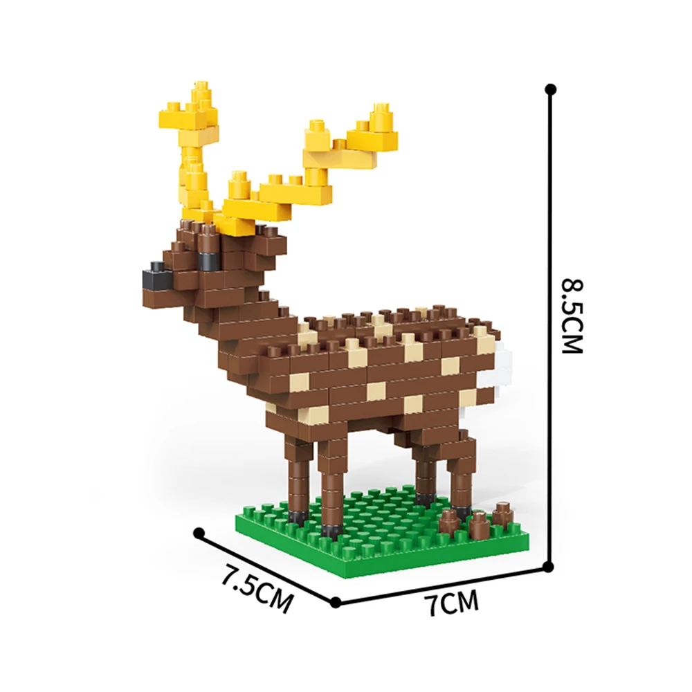 WIST GEBOUWD Alpacas Elanden Giraffen Kleine Dieren Micro Mini Bouwstenen Speelgoed-Eenvoudige montage, Educatief cadeau voor kinderen DIY Decor