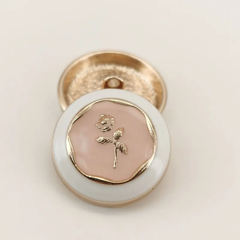 10 Stück 11,5/18/23 mm runde Metallknöpfe mit glattem Blumenmuster für Hemd, Mantel, Premium-Kleidungszubehör, Ersatzknopf – Detail 5