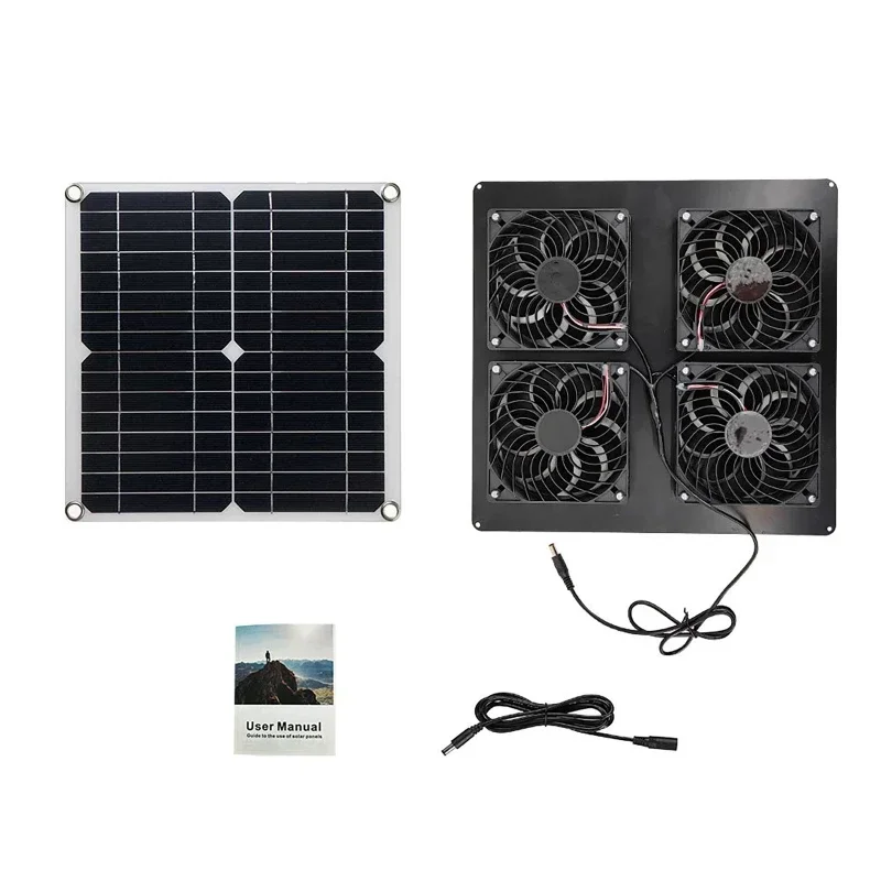 100W Solar Panel Exhaust Fan Air Extractor for Office Dog Outdoor Chicken House Greenhouse Waterproof Solars Plate Power Fans