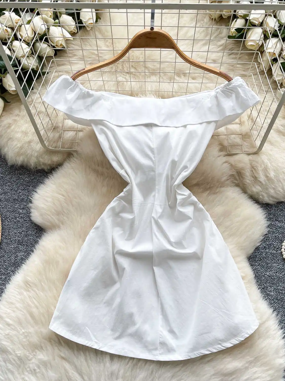 여성용 흰색 셔츠와 블라우스 Y2k 미적 빈티지 우아한 2000년대 오프 숄더 민소매 셔츠 슬릿 의류 2025 여름