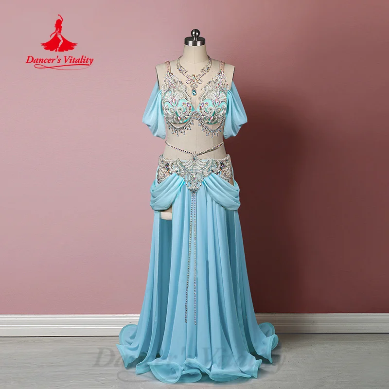 Belly Dancer Performance Outfit Adult and Child High End Customized Luxury Rhinestone Competition Costume Oriental Dance Suit