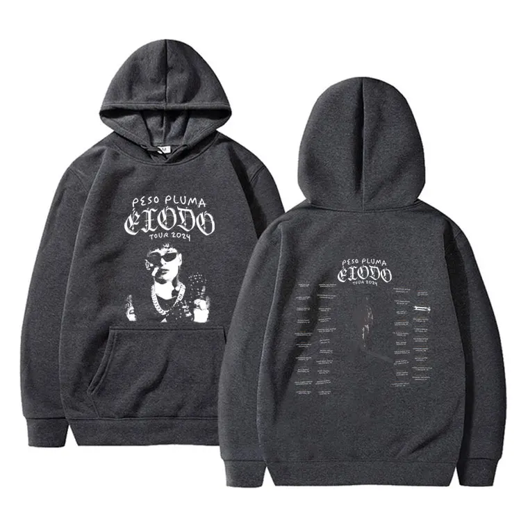 Singer Peso Pluma Exodo Tour 2024 Hoodie Men Women Fashion Hip Hop Oversized Hooded Sweatshirt Male Casual Fleece Cotton Hoodies