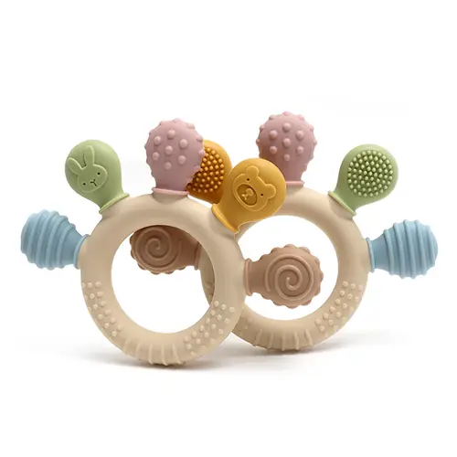 erduo Silicone Baby teether anxiety teething toys 0 12 months chew beads sensory gum relief soother - Image 5