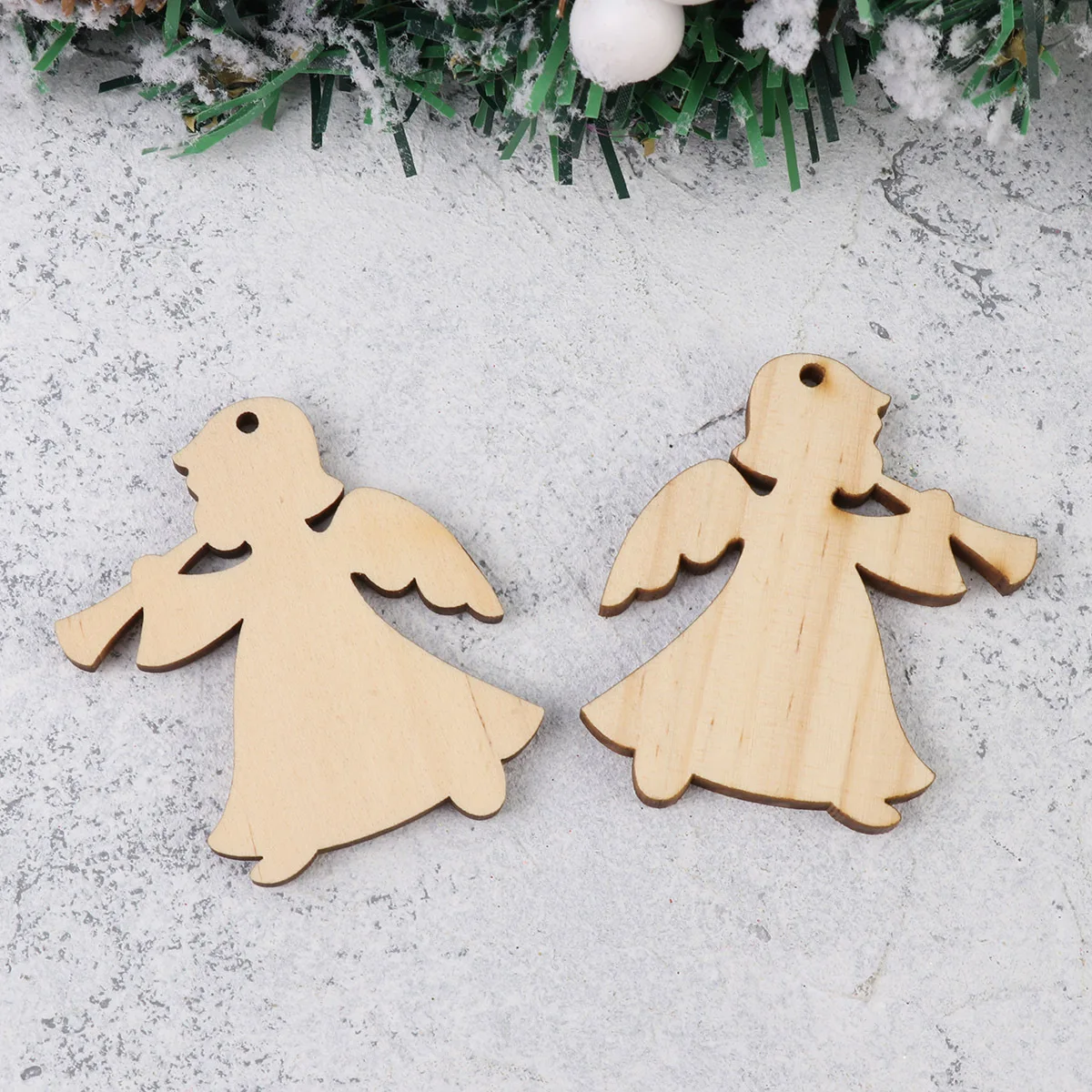 

10Pcs Wooden Christmas Hanging Cutouts Creative Shape Pendant DIY Craft Gift Tag Decorative Props for Tree Home Party Decoration