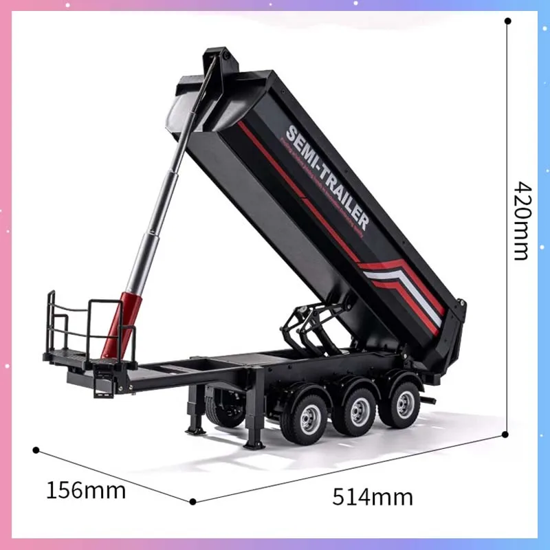 509D 1:18 LKW-Kippanhänger für RC-Traktor-LKW 1501 Simulierter Muldenkipper Desktop-Modell Spielzeug für Erwachsene Sammlerstück Geschenk