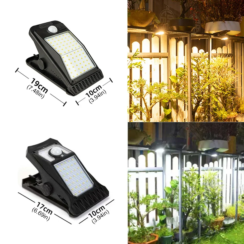 

Solar Lights Outdoor Clip Solar Motion Light 72 LEDs 3 Modes Security Fence Light Waterproof Solar Wall Light for Garage Deck