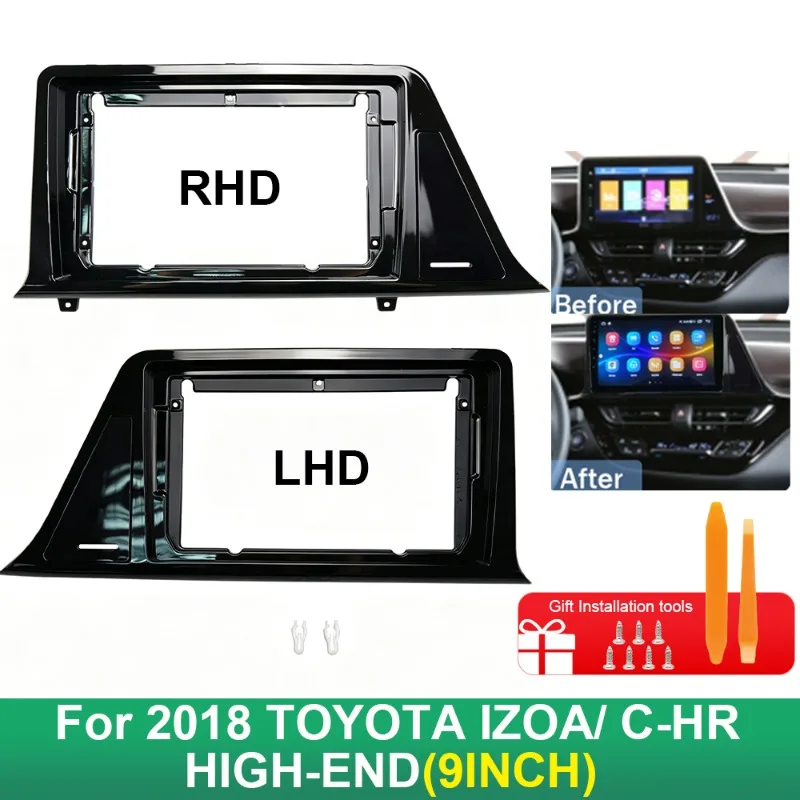 For 2018 Toyota IZOA C-HR High-End 9 Inch Car Radio Fascia Frame Stereo GPS Navigation Dashboard Panel Trim Kit