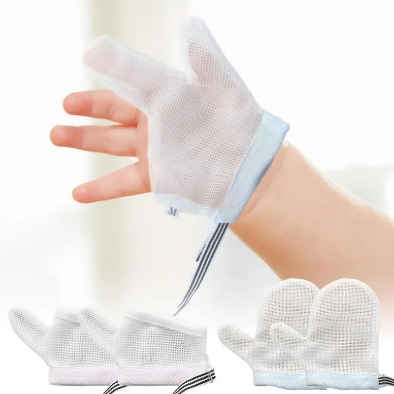 Gants anti-fongique pour bébés et enfants, 1 paire, pouce, dépendance à la main, mordant les doigts