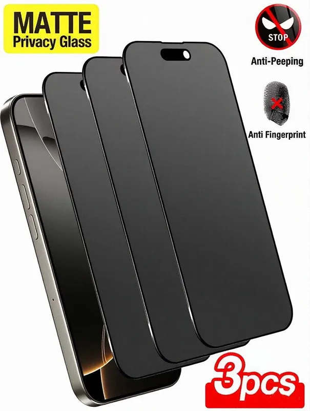 3 szt. Matowe, anty-podglądowe folie ochronne na ekran kompatybilne z IPhone 17 Pro Max/17 Pro/17 Air/17/16 Pro Max/16 Pro/16