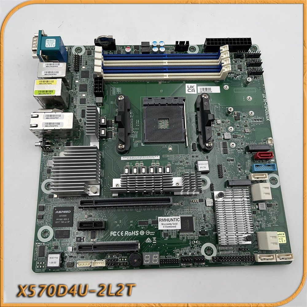 Server Motherboard AM4 DDR4 Micro-ATX For ASRock Rack X570D4U-2L2T