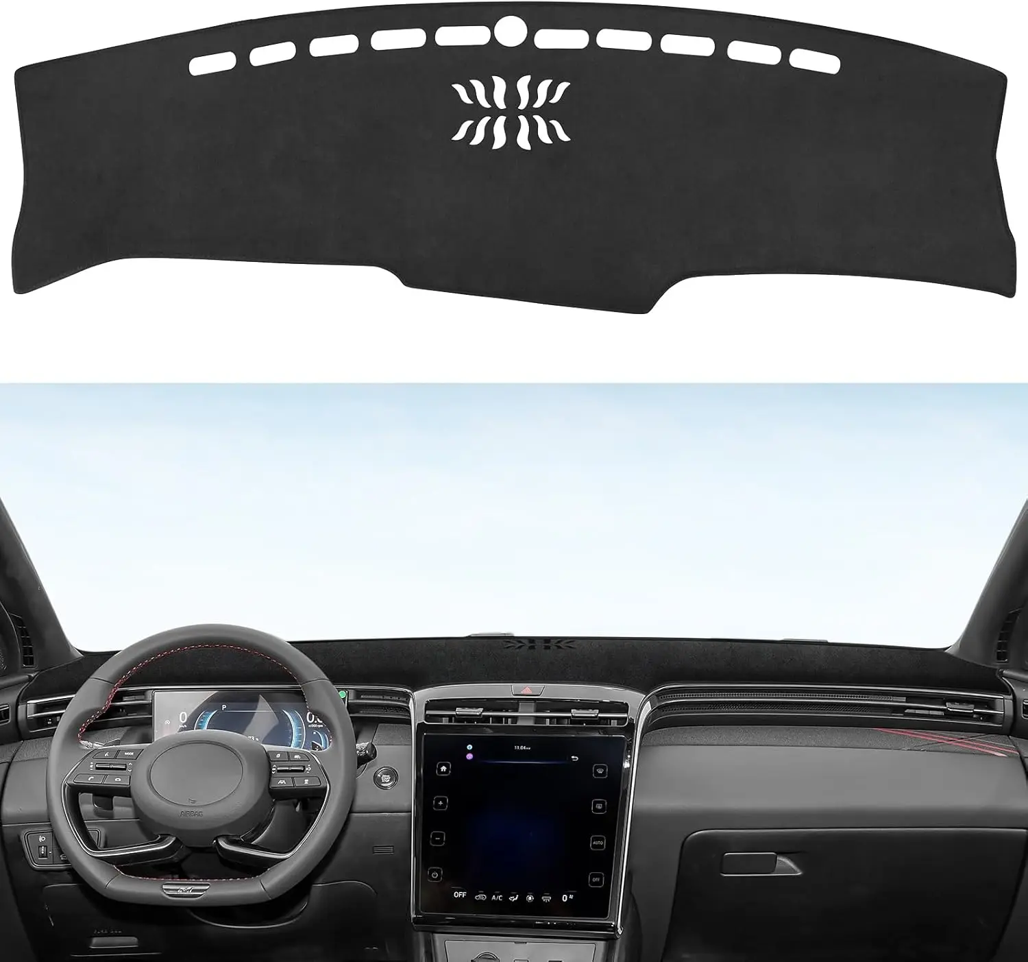 

For Hyundai 2022 2023 2024 Tucson Accessories Flannel Dashboard Cover Dash Mat Center Console Cover Sunshield Protector Pad