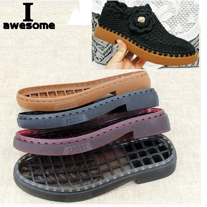 Woman Casual Rubber Sole Rubber Protector Elastic Heel Anti Slip DIY Replacement Stick On Soft Thicken Boots Shoe Soles Repair