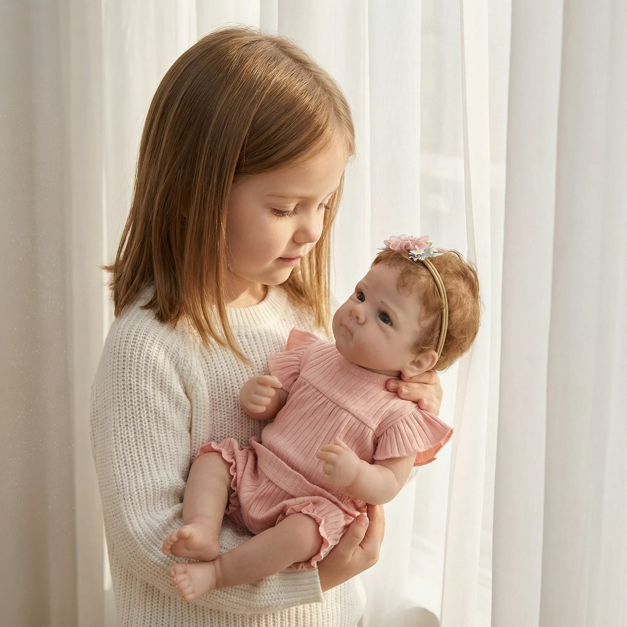 Bambola Reborn NPK Sofr da 18 Pollici, Bambina in Vinile Fatta a Mano con Pelle 3D e Vene Visibili, Bambola da Collezione Artistica per Regalo di Natale