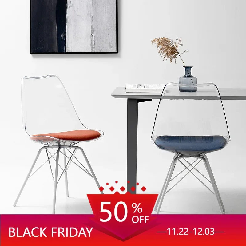 

Acrylic Plastic Dining Chairs Nordic Computer Modern Vanity Dining Chairs Living Room Bedroom Sillas De Comedor Home Furniture