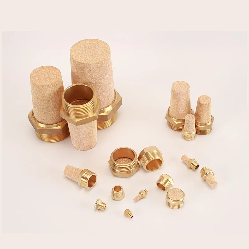 Brass Pneumatic Exhaust Muffler M5 1/8 1/4 3/8 1/2 3/4 BSP Male Thread For Air Noise  Adjustable Long Short BSL SLM SLL
