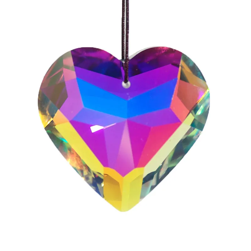 Najwyższa jakość 45mm Sparkle K9 Crystal Peach Heart Love Sun Catcher Lighting Pendant DIY Jewelry Ornament Wedding Party Decoration