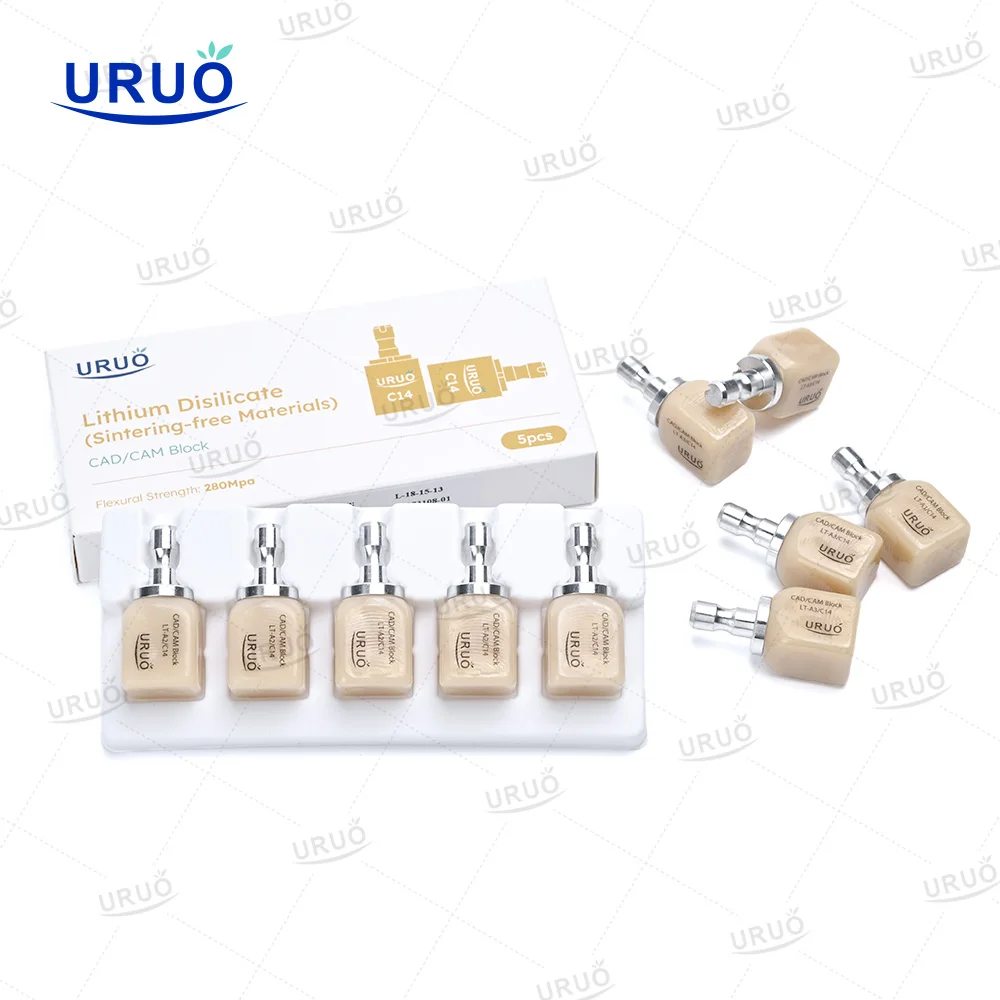4Boxes Dental Lithium Disilicate Blocks C14 Glass Ceramic Instant Restoration Without Sintering Materials LT/HT for CAD/CAM