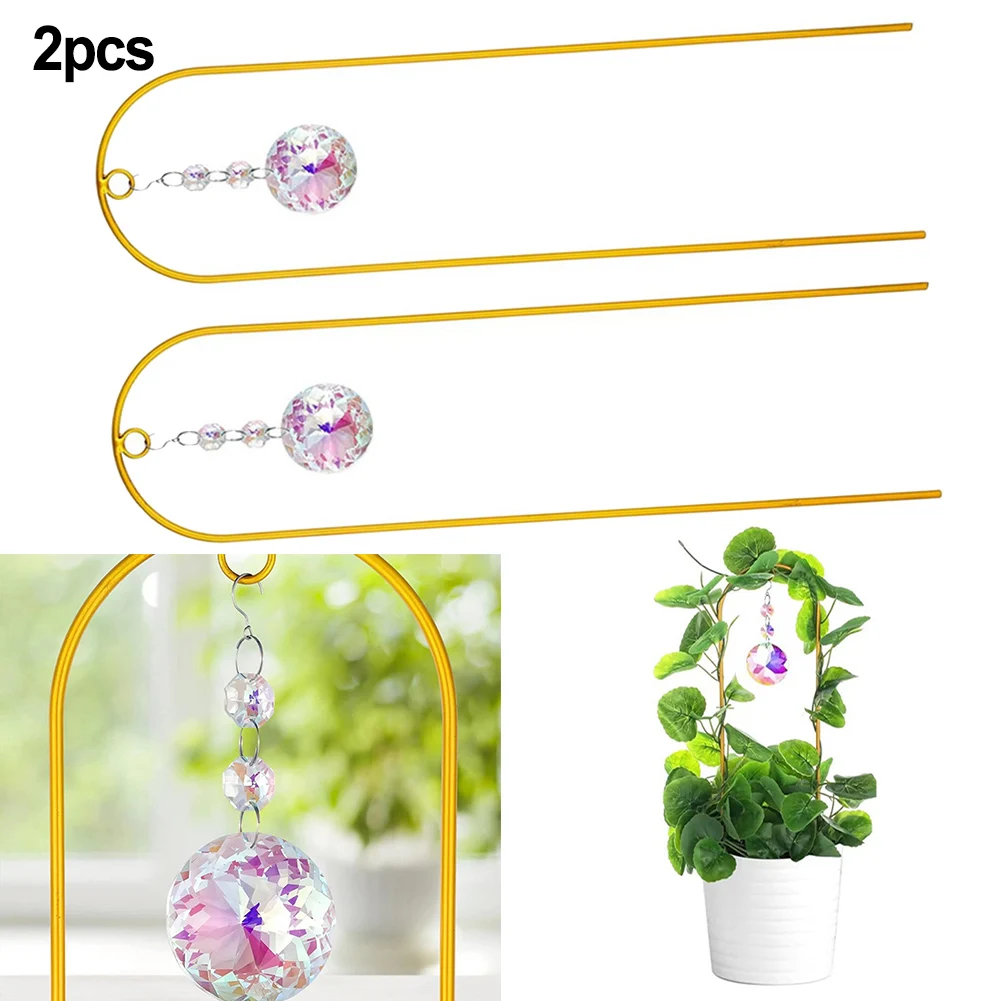

2 шт. металлический кронштейн для восхождения по растениям, легкий U-образный прозрачный эстетический трюль для установки в помещении и на открытом воздухе, садовые принадлежности