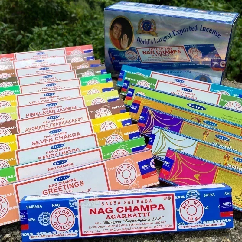India palos incienso WhiteSage sándalo incienso dormitorio inodoro eliminar energía negativa incienso fragancia casera NAG Champa Satya
