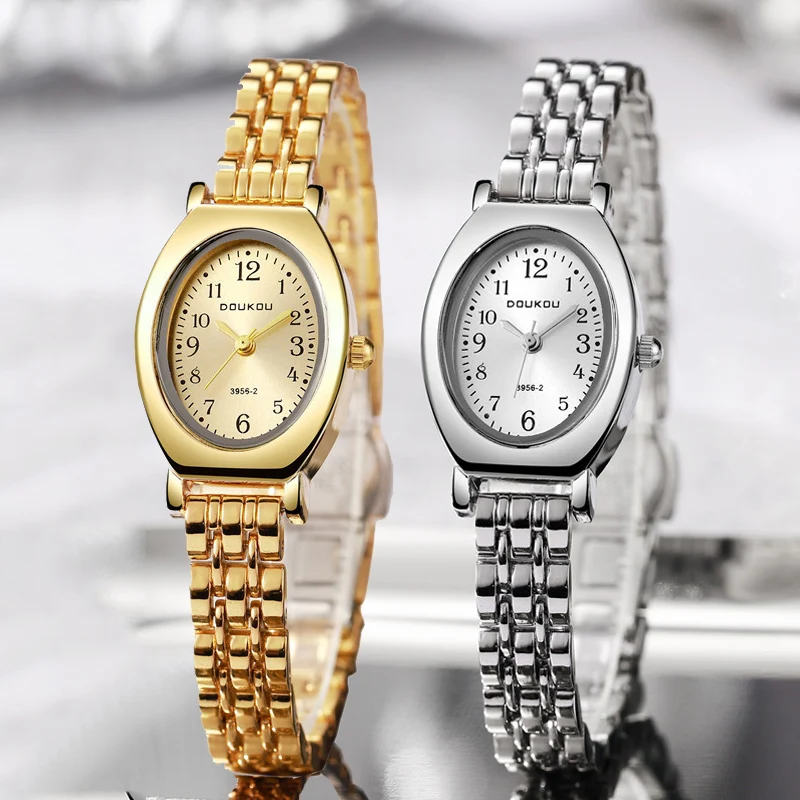 Hot Sale Gold Watch Oval Arabic Numeral Dial Women Quartz Wristwatch Luxury Ladies Gift Watches Dropshipping Relojes Para Mujer