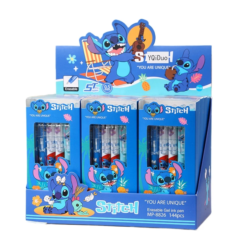 

6pcs Cute Cartoon Anime Disney Stitch Gel Pen Student Stationery 0.5mm ST Erasable Writing Pen School Supplies Children Prizes