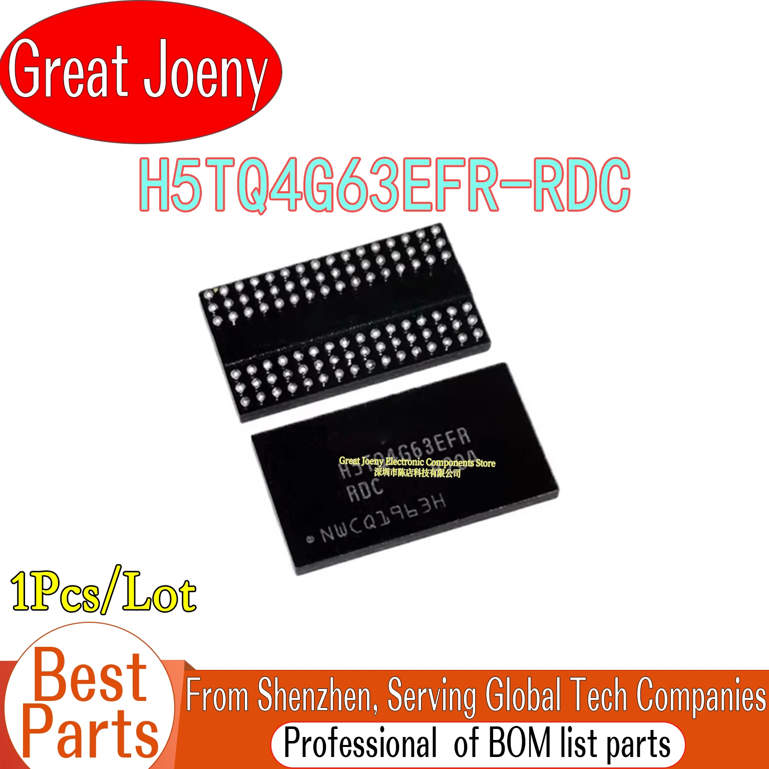 100% New Original H5TQ4G63EFR-RDC H5TQ4G63EFR IC SDRAM DDR3 4Gbit Chipset FBGA-96