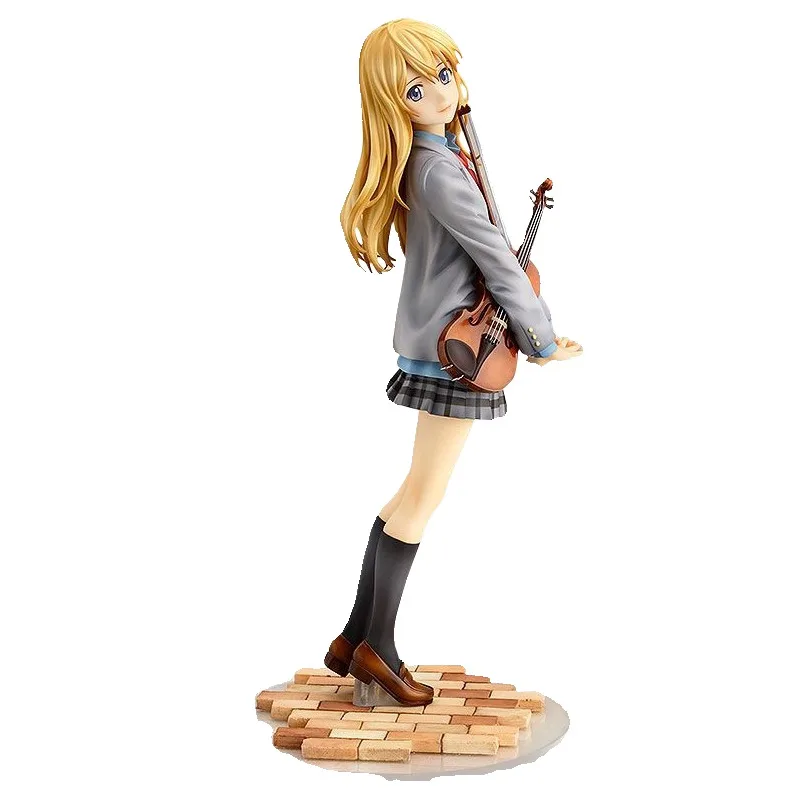 

Japan Style Blonde Violin Girl Figure Elegant Anime Music Character Collectible Statue Gift Model Toy