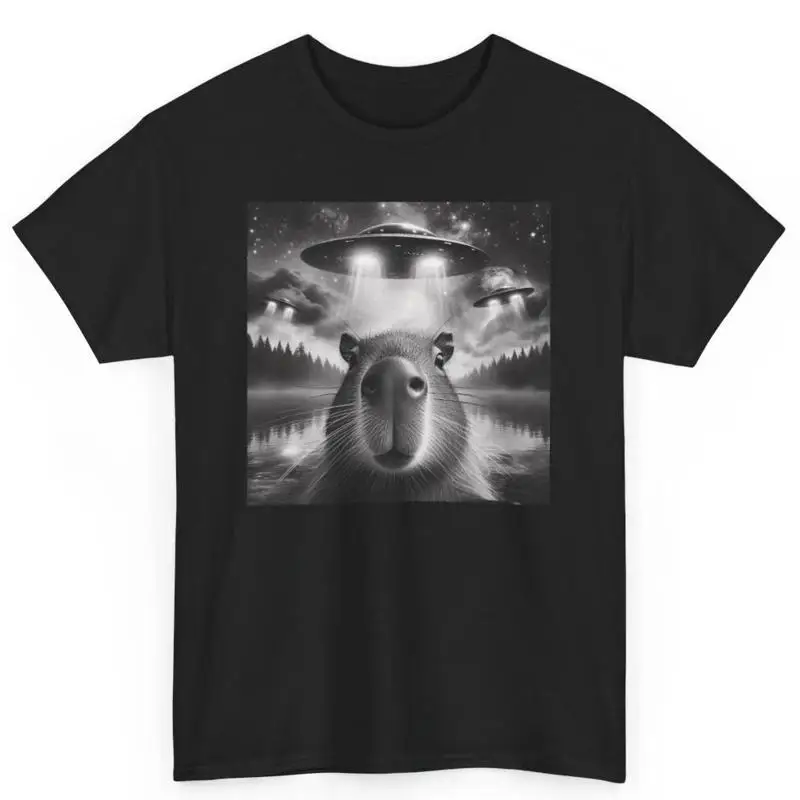 

Capybara Ufo Selfie Funny Lover Cotton T Shirt