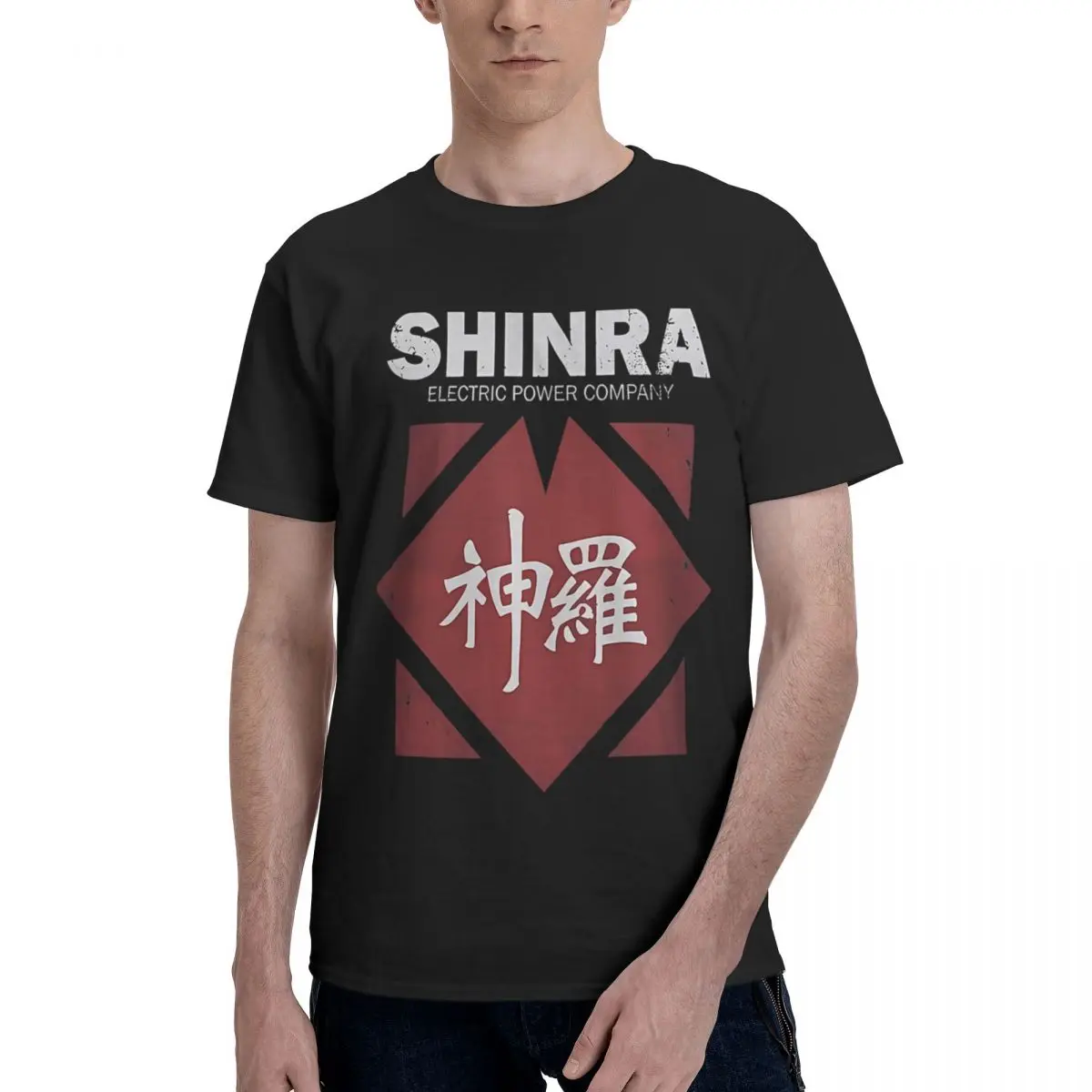 

Shinra Electric Power Company, 100% хлопок, повседневная дышащая удобная винтажная мужская одежда, брендовая футболка с рисунком