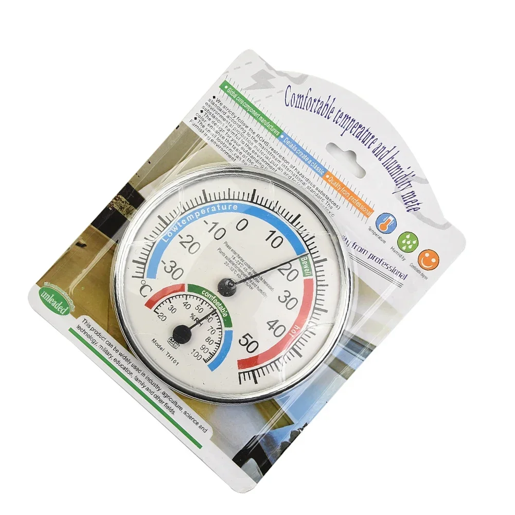 Household Thermometer Hygrometer Mini Sauna Thermometer Metal Case Thermo Analogue Humidity Room Climate Control Inside