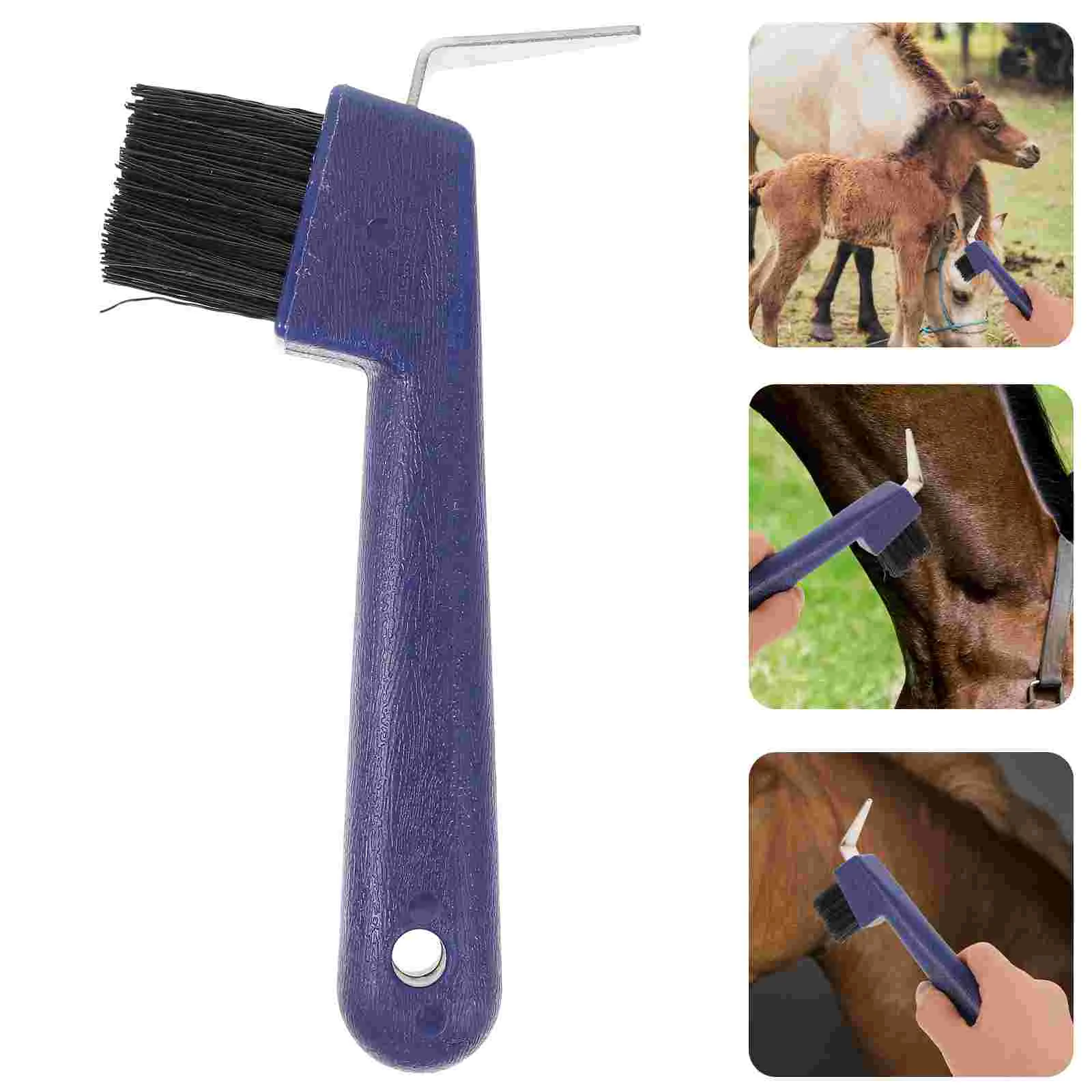 Portable Clippers Horse Hoof Care Tools Handle Brushes 1700X800X200CM Iron Plastic Horseshoe Cleaning Pick for Grooming