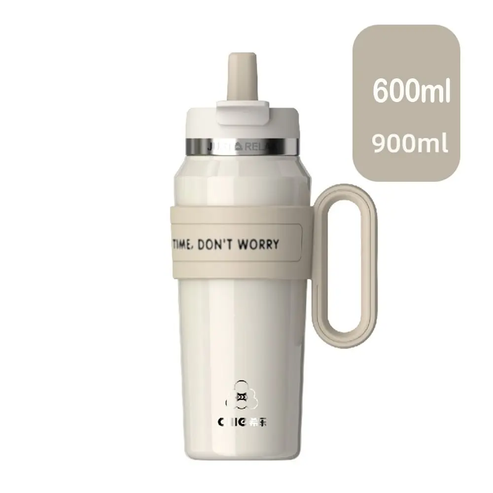 لطيف 600/900 مللي كوب حراري سعة كبيرة كوب معزول مانع للتسرب مع مقبض بطانة السيراميك كوب مكنسة كهربائية مكتب المنزل