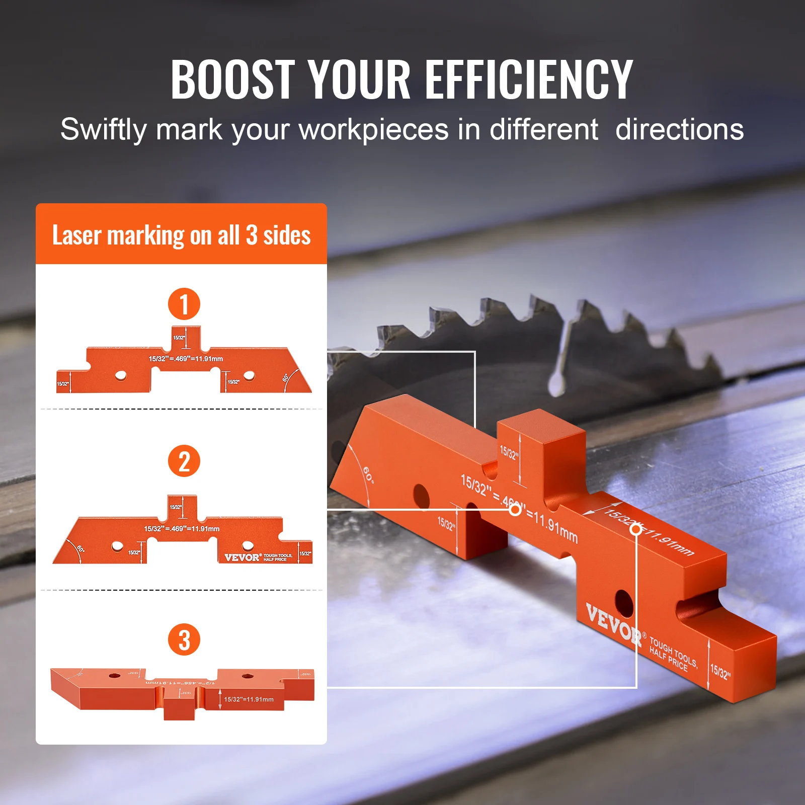 VEVOR Router Table Setup Bars 14pcs Precision Aluminum Setup Blocks Height Gauge Set for Measuring, Router Table Saw Accessories