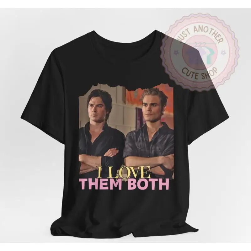 The VAMPIRE DIARIES T-Shirt  I Love Them Both  Damon and Stefan Salvatore!