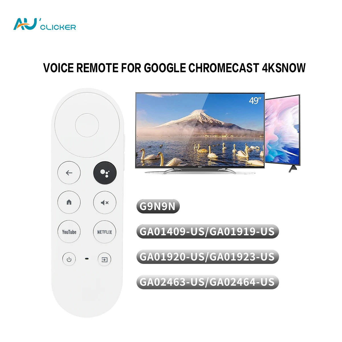 New Universal Remote Compatible With Google Chromecast 4k Snow Voice Remote for G9N9N/GA01409-US/GA01919-US/GA01920