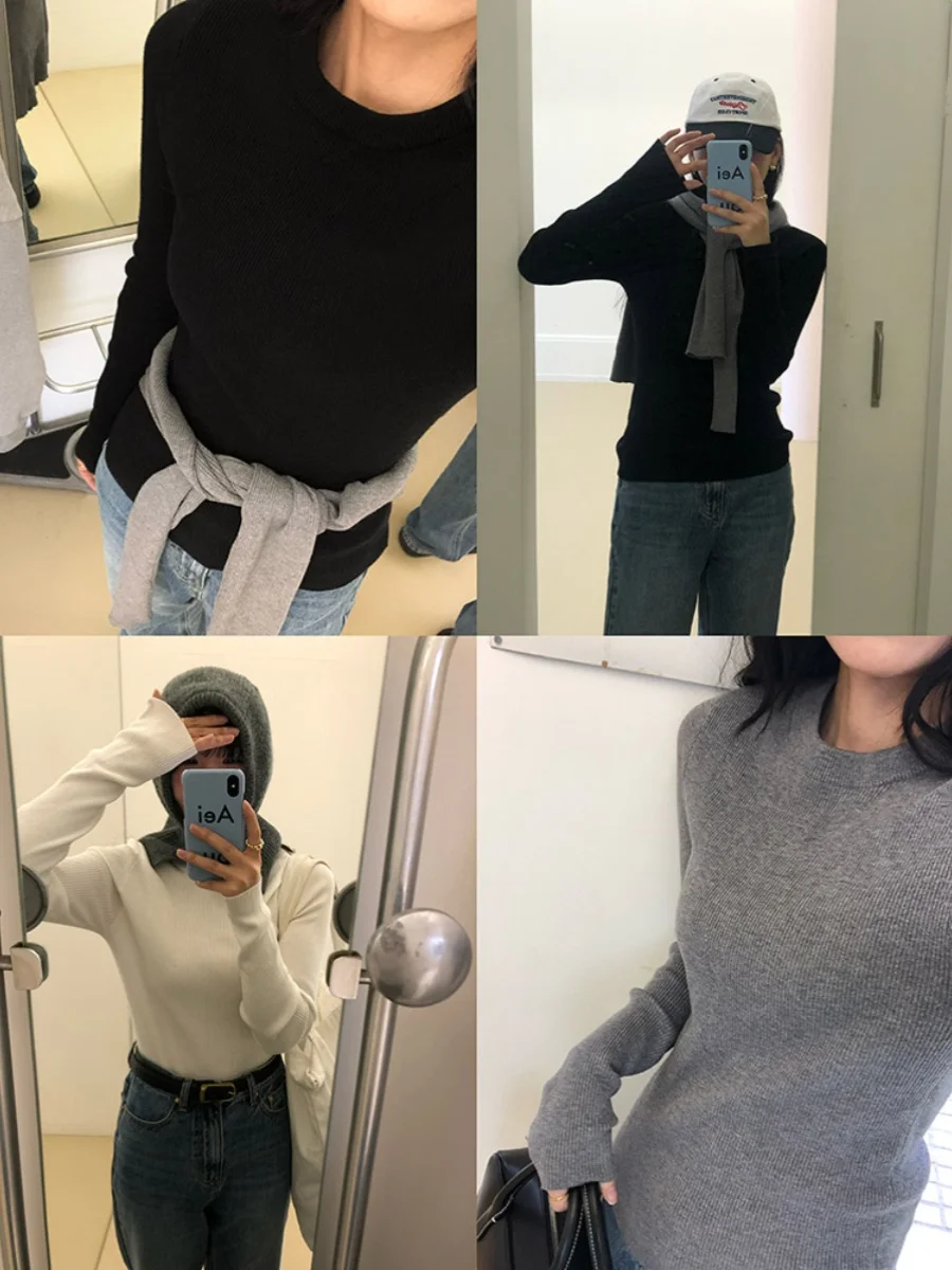 

HGE Sp Well круглый Ne Striped Base irt женский длинный светящийся вязаный свитер из бархатной пряжи с кроликом осень-зима мода