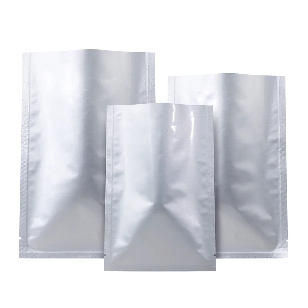 100pcs Self-Sealing Hot Seal Flat Pure Aluminium Foil Moisture-proof Sealing Bag Tea Coffee Bean Candy Home Packing Bag