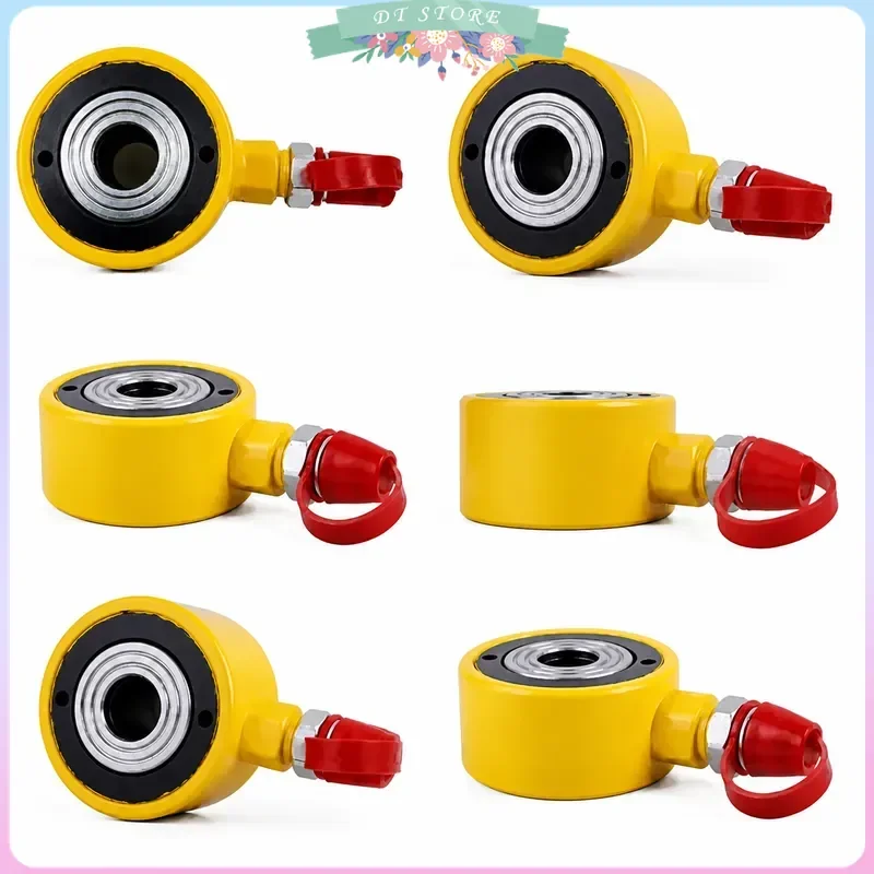 12 Ton Hydraulic Jack Cylinder 8mm Bore Hollow Unidirectional Separate Body High Strength Steel Lifting Ram Tool