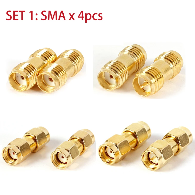 4 Piece/Set SMA BNC UHF To SMA BNC TNC UHF N F TV Male Female SO239 PL259 RF Coaxial Coax Adapter Connector Combination