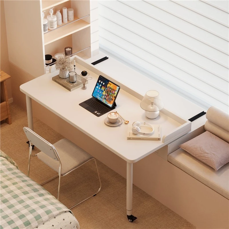 Solid wood pullable bay window table with drawers Bedroom Home computer desk Renovation integrated balcony Student study desk