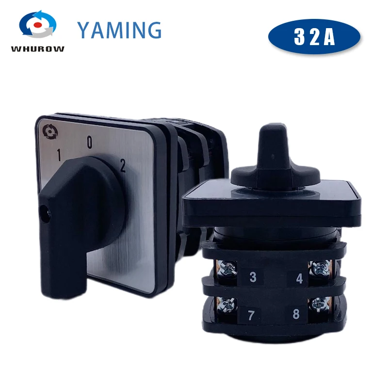 

YMW27-32A/63A Rotary Cam Switch ON-OFF-ON Three Positions 1-3 Poles Silver Contact Changeover Selector