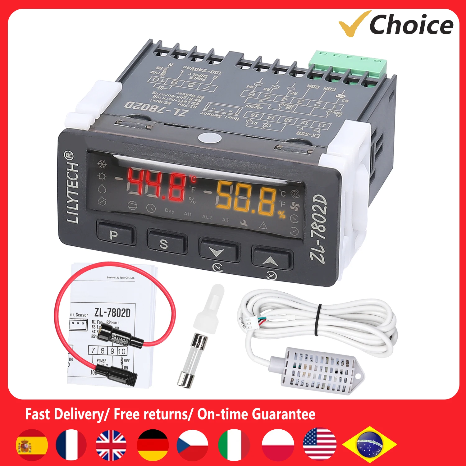 Automatic Incubator Multifunctional Temperature and Humidity Controller Digital Hygrostat Thermostat Eggs Turning PID Control