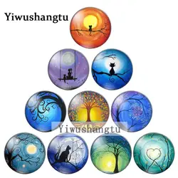 Beauty Colorful Magic LifeTree 8mm/10mm/12mm/18mm/20mm/25mm Round photo glass cabochon demo flat back Making findings ZB0543