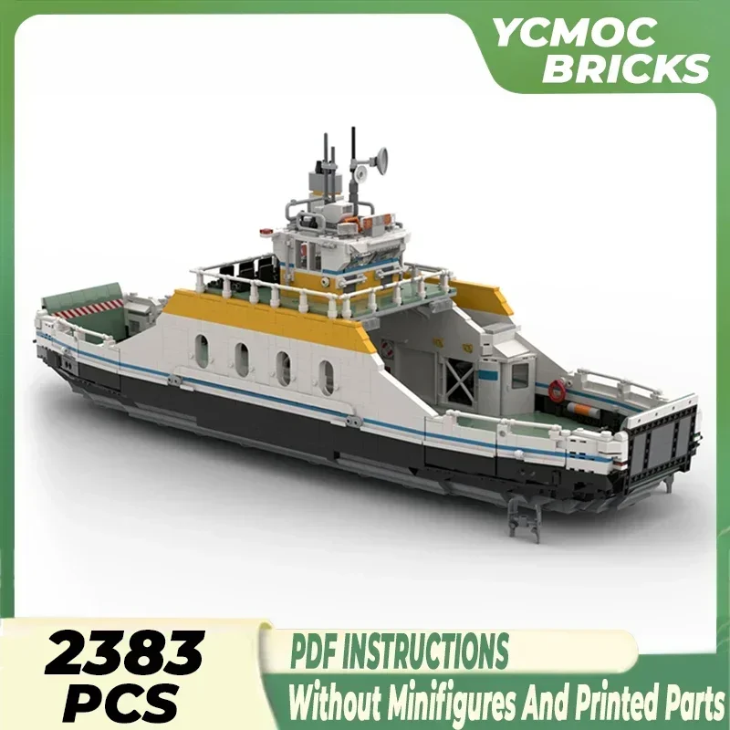 City Ship Model Moc Building Bricks Medium Sized Car Ferry Boat Technology Modular Blocks Gifts Christmas Toys DIY Sets Assembly