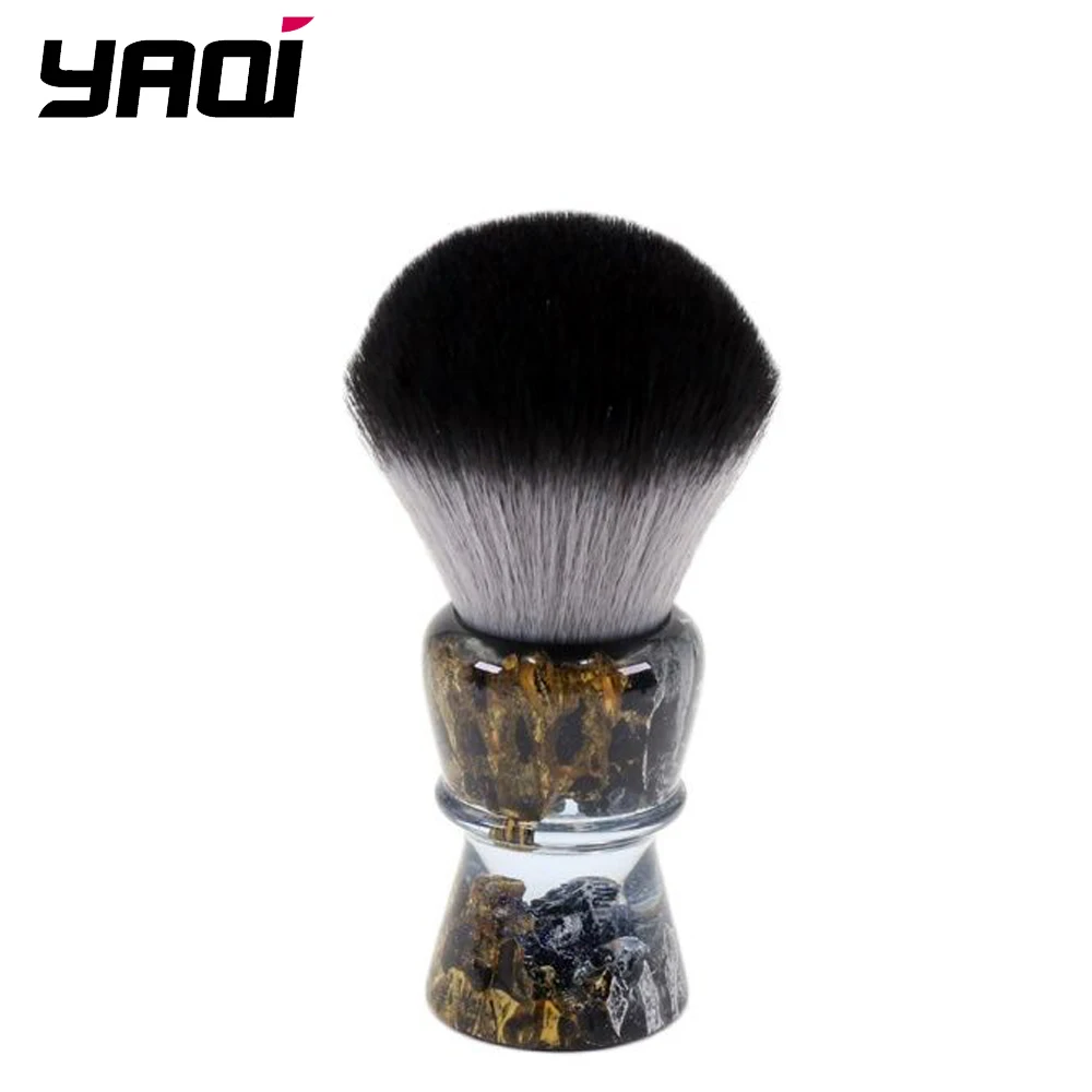 YAQI ROCKS-brocha de afeitar para hombre, pelo sintético, mango de resina, 28mm